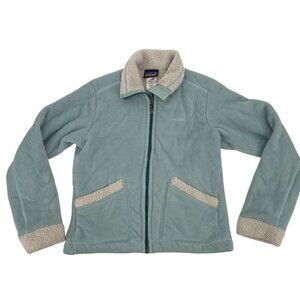 Patagonia Women’s Small Synchilla Full Zip Fleece Sherpa Jacket Coat Baby Blue